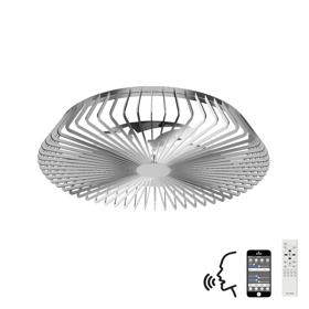 M7122  Himalaya 70W LED Dimmable Ceiling Light & Fan; Remote / APP / Voice Controlled Silver